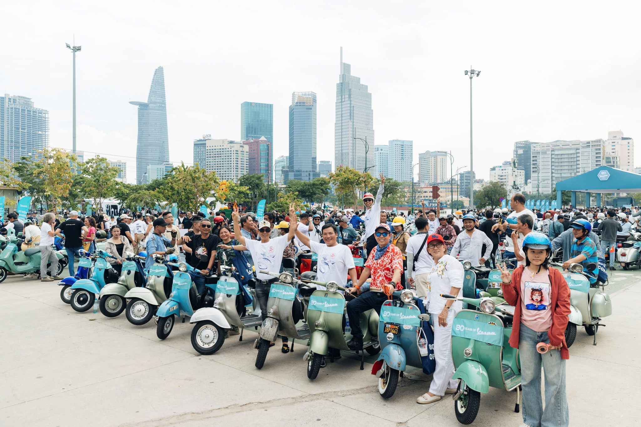 Các tín đồ Vespa đến từ nhiều quốc gia có mặt trong sự kiện ra mắt Vespa 80th tại TPHCM (Ảnh: Vespa).
